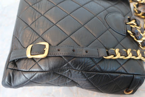 CHANEL Matelasse chain back pack Lambskin Black/Gold hadware Back pack 600090015