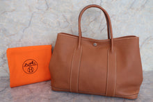 将图片加载到图库查看器，HERMES GARDEN PARTY PM Negonda leather Gold □K刻印 Tote bag 600100038
