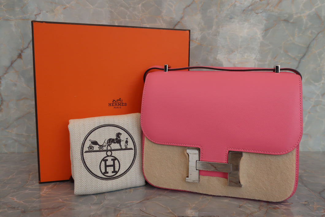 HERMES／エルメス コンスタンス3 ミニ ヴォースイフト ローズアザレ A刻印 ショルダーバッグ 700060260
