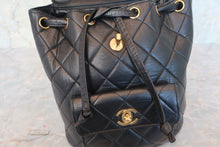 Load image into Gallery viewer, CHANEL Matelasse chain back pack Lambskin Black/Gold hadware Back pack 600090015
