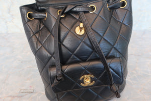 CHANEL Matelasse chain back pack Lambskin Black/Gold hadware Back pack 600090015