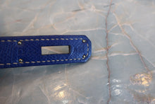 Load image into Gallery viewer, HERMES CANDY KERRY 28 Epsom leather Blue electric/Mykonos □O Engraving Shoulder bag 800040078
