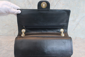 CHANEL Matelasse double flap chain shoulder bag Lambskin Black/Gold hadware Shoulder bag 600060087