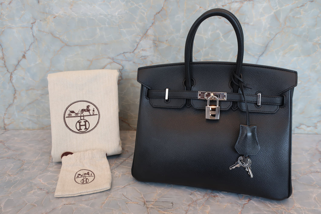 HERMES BIRKIN 25 Epsom leather Black Hand bag 700070256