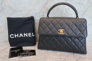 CHANEL Matelasse trapezoid hand bag Caviar skin Black/Gold hadware Hand bag 700100039