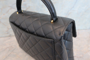 CHANEL Matelasse trapezoid hand bag Caviar skin Black/Gold hadware Hand bag 700100039