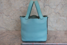 Load image into Gallery viewer, HERMES PICOTIN LOCK TOUCH MM Clemence leather/Swift leather Blue atoll T Engraving Hand bag 800060083
