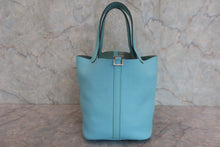 Load image into Gallery viewer, HERMES PICOTIN LOCK TOUCH MM Clemence leather/Swift leather Blue atoll T Engraving Hand bag 800060083
