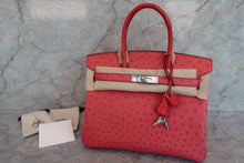 將圖片載入圖庫檢視器 HERMES／エルメス バーキン30 オーストリッチ ブーゲンビリア □N刻印 ハンドバッグ 700070254
