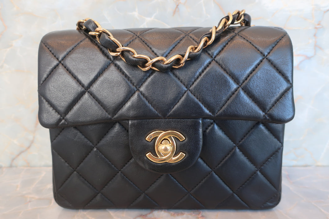 CHANEL/シャネル ミニマトラッセチェーンショルダーバッグ ラムスキン ブラック/ゴールド金具 ショルダーバッグ 600090039