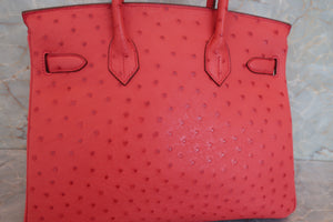 HERMES／エルメス バーキン30 オーストリッチ ブーゲンビリア □N刻印 ハンドバッグ 700070254