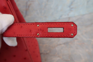 HERMES／エルメス バーキン30 オーストリッチ ブーゲンビリア □N刻印 ハンドバッグ 700070254