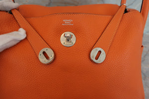 HERMES／エルメス リンディ30 トリヨンクレマンス オレンジ □P刻印 ショルダーバッグ 700070238