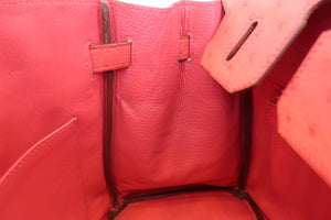 HERMES／エルメス バーキン30 オーストリッチ ブーゲンビリア □N刻印 ハンドバッグ 700070254