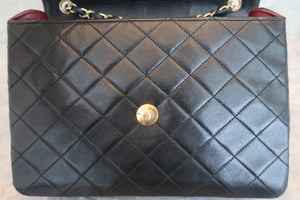 CHANEL Matelasse single flap chain shoulder bag Lambskin Black/Gold hadware Shoulder bag 600060137
