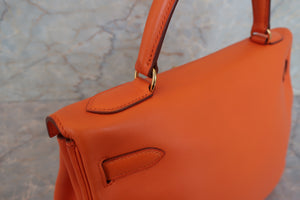 HERMES／エルメス ケリー32 ヴォーガリバー オレンジ □B刻印 ショルダーバッグ 700070169
