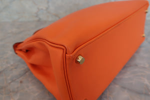 HERMES／エルメス ケリー32 ヴォーガリバー オレンジ □B刻印 ショルダーバッグ 700070169