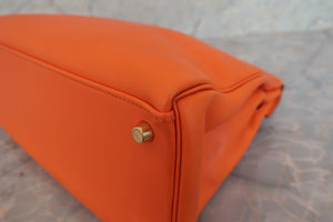 HERMES／エルメス ケリー32 ヴォーガリバー オレンジ □B刻印 ショルダーバッグ 700070169