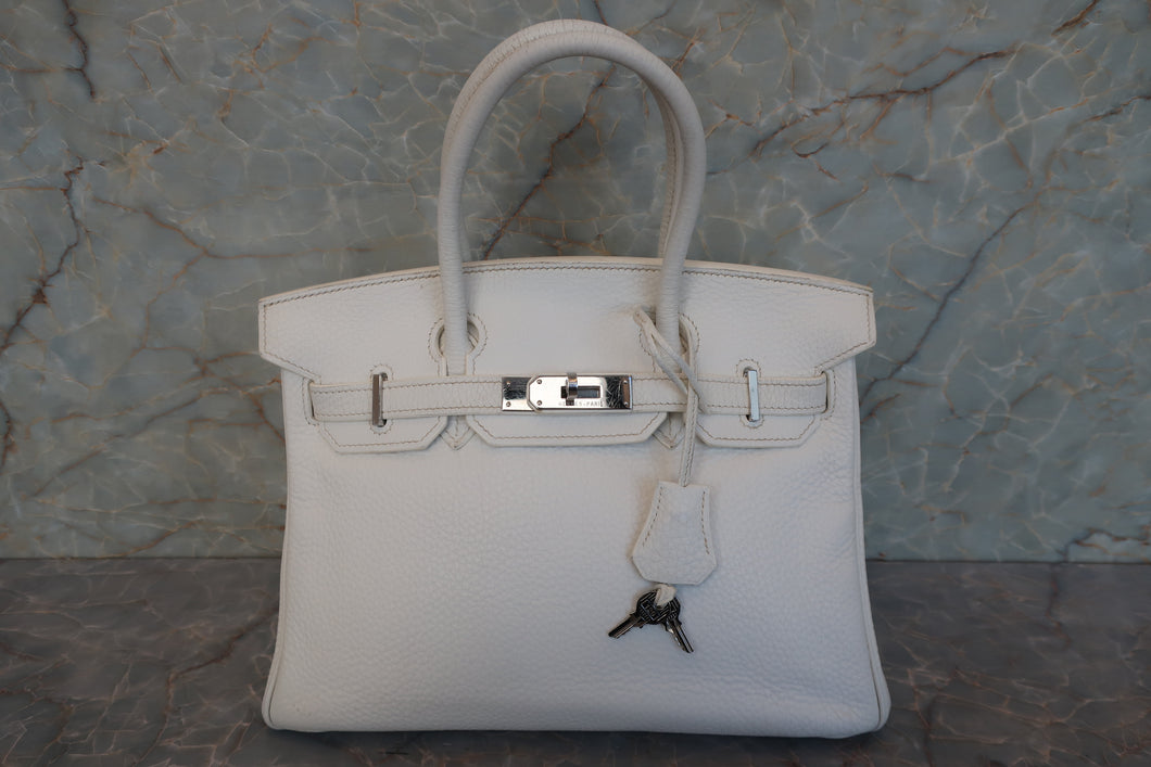 HERMES／エルメス バーキン30 トリヨンクレマンス ホワイト □M刻印 ハンドバッグ 700110076