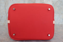 将图片加载到图库查看器，HERMES PICOTIN LOCK CASAQUE MM Clemence leather/Swift leather Rouge tomate/Rose Eglantine X刻印 Hand bag 700060244
