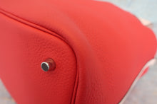 将图片加载到图库查看器，HERMES PICOTIN LOCK CASAQUE MM Clemence leather/Swift leather Rouge tomate/Rose Eglantine X刻印 Hand bag 700060244
