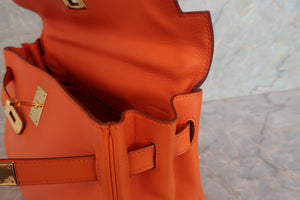 HERMES／エルメス ケリー32 ヴォーガリバー オレンジ □B刻印 ショルダーバッグ 700070169