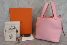 将图片加载到图库查看器，HERMES PICOTIN LOCK PM Clemence leather Rose sakura □B刻印 Hand bag 700010137
