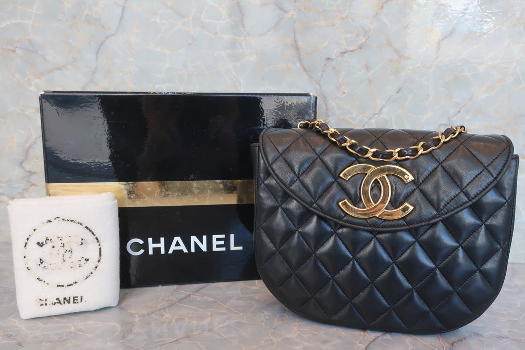 CHANEL/シャネル デカココチェーンショルダーバッグ ラムスキン ブラック/ゴールド金具 ショルダーバッグ 600090045