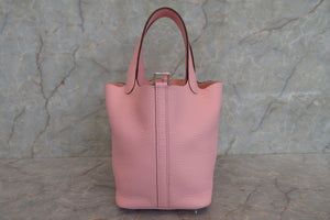 HERMES PICOTIN LOCK PM Clemence leather Rose sakura □B刻印 Hand bag 700010137