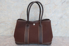 将图片加载到图库查看器，HERMES GARDEN PARTY TTPM Toile officier/Leather Brown □H刻印 Hand bag 600070192
