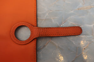 HERMES／エルメス ドゴンGM トゴ オレンジ □I刻印 財布 700020126