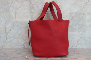 HERMES／エルメス ピコタンロックGM トリヨンクレマンス ルージュガランス □R刻印 ハンドバッグ 700060263