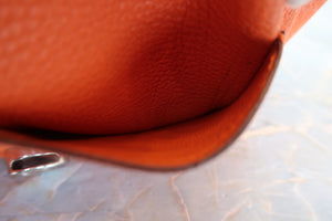 HERMES／エルメス ドゴンGM トゴ オレンジ □I刻印 財布 700020126