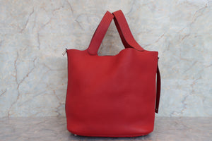 HERMES／エルメス ピコタンロックGM トリヨンクレマンス ルージュガランス □R刻印 ハンドバッグ 700060263