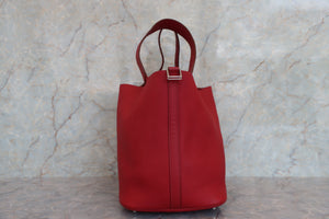 HERMES／エルメス ピコタンロックGM トリヨンクレマンス ルージュガランス □R刻印 ハンドバッグ 700060263