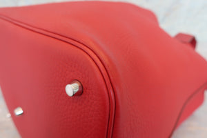 HERMES／エルメス ピコタンロックGM トリヨンクレマンス ルージュガランス □R刻印 ハンドバッグ 700060263