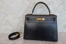 將圖片載入圖庫檢視器 HERMES／エルメス ケリー28 ボックスカーフ ブラック 〇Z刻印 ショルダーバッグ 700090111
