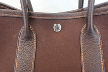 将图片加载到图库查看器，HERMES GARDEN PARTY TTPM Toile officier/Leather Brown □H刻印 Hand bag 600070192
