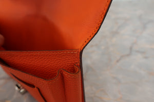 HERMES／エルメス ドゴンGM トゴ オレンジ □I刻印 財布 700020126