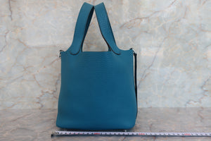 HERMES／エルメス ピコタンロックＰＭ トリヨンクレマンス ブルーイズミール □Q刻印 ハンドバッグ 700070234