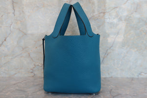 HERMES／エルメス ピコタンロックＰＭ トリヨンクレマンス ブルーイズミール □Q刻印 ハンドバッグ 700070234