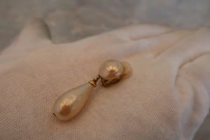 CHANEL Pearl earring Gold plate Gold Earring 600090060