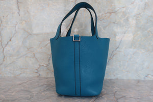 HERMES／エルメス ピコタンロックＰＭ トリヨンクレマンス ブルーイズミール □Q刻印 ハンドバッグ 700070234