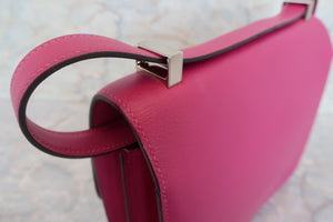 HERMES CONSTANCE3 24 Evercolor leather Rose purple C Engraving Shoulder bag 700050095