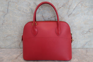 HERMES／BOLIDE 31 Graine Couchevel leather Rouge vif □A Engraving Shoulder bag 600060140