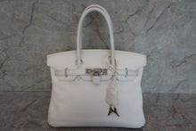Load image into Gallery viewer, HERMES BIRKIN 30 Clemence leather White □J Engraving Hand bag 600030115
