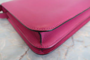 HERMES CONSTANCE3 24 Evercolor leather Rose purple C Engraving Shoulder bag 700050095