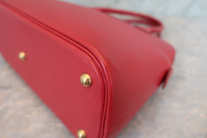 HERMES／BOLIDE 31 Graine Couchevel leather Rouge vif □A刻印 Shoulder bag 600060140