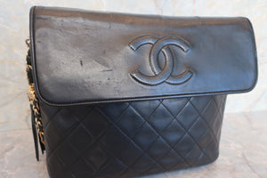 CHANEL/シャネル マトラッセフリンジチェーンショルダーバッグ ラムスキン ブラック/ゴールド金具 ショルダーバッグ 600110187