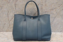 将图片加载到图库查看器，HERMES  GARDEN PARTY PM Negonda leather Blue tempete □O刻印 Tote bag 600120050
